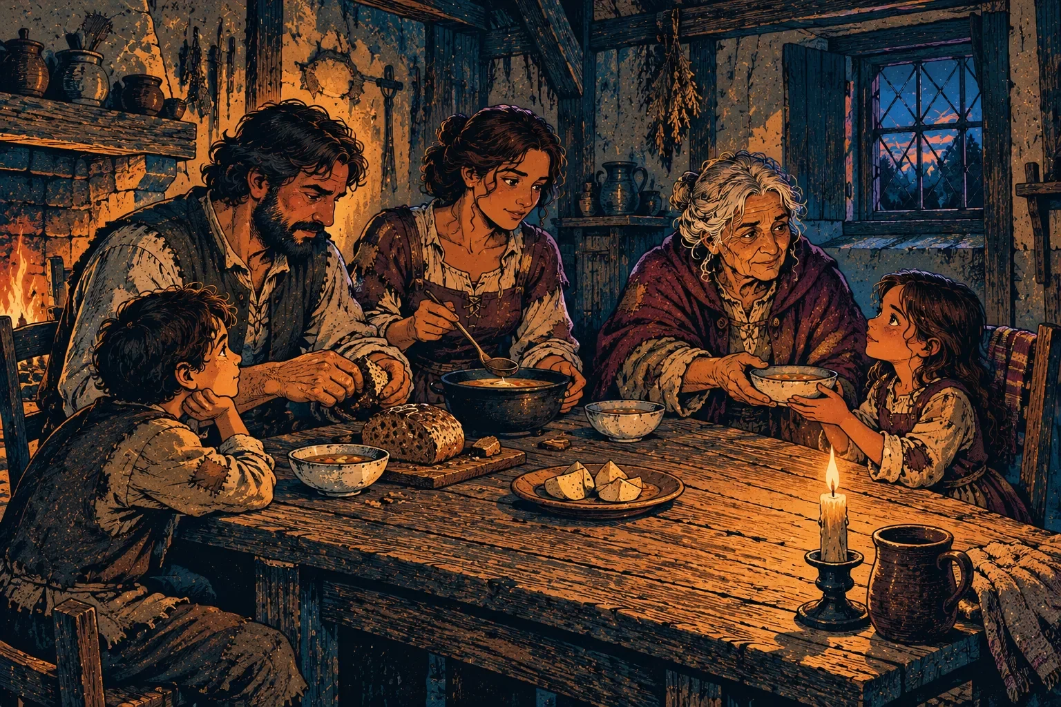 family at dinner table
